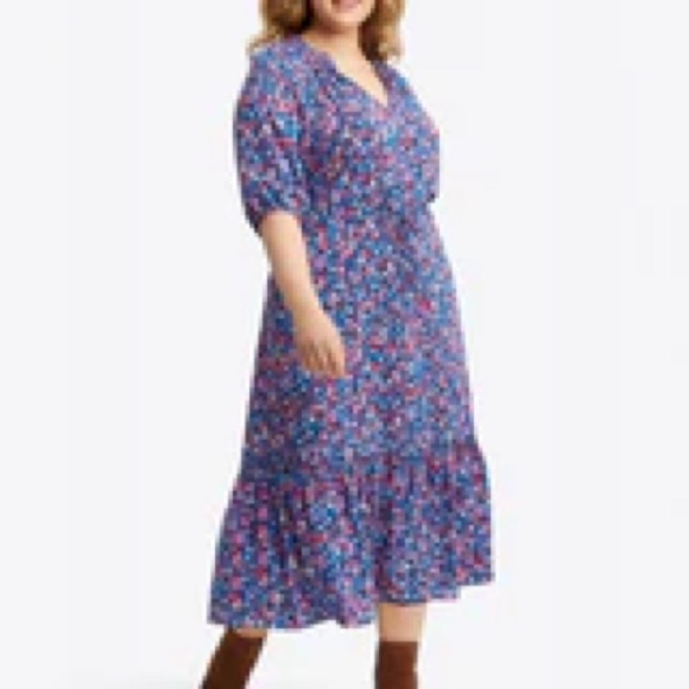 Draper James Martina Popover Dress in Spring Ditsy Floral 3x